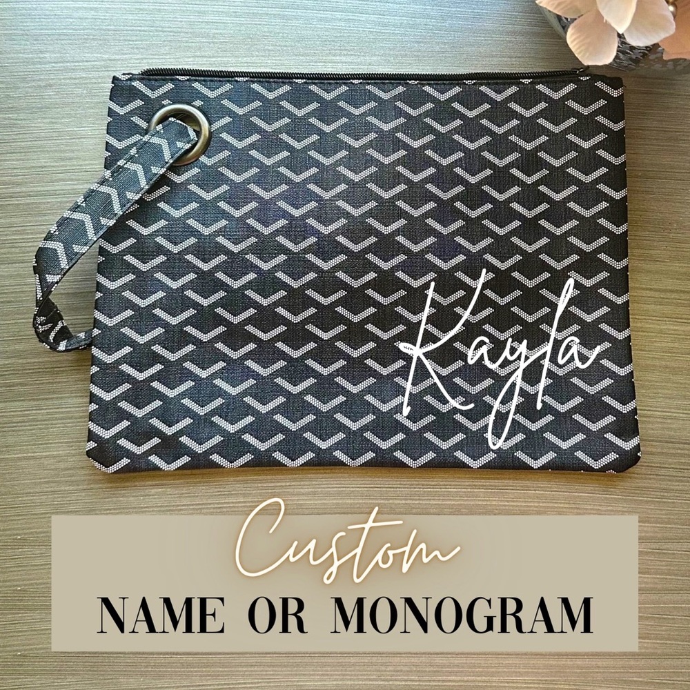 Monogram or name pattern Clutch Wristlet